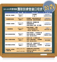 2011-2012 年度地區團隊訓練會議日期,地點及時間(修正更新)